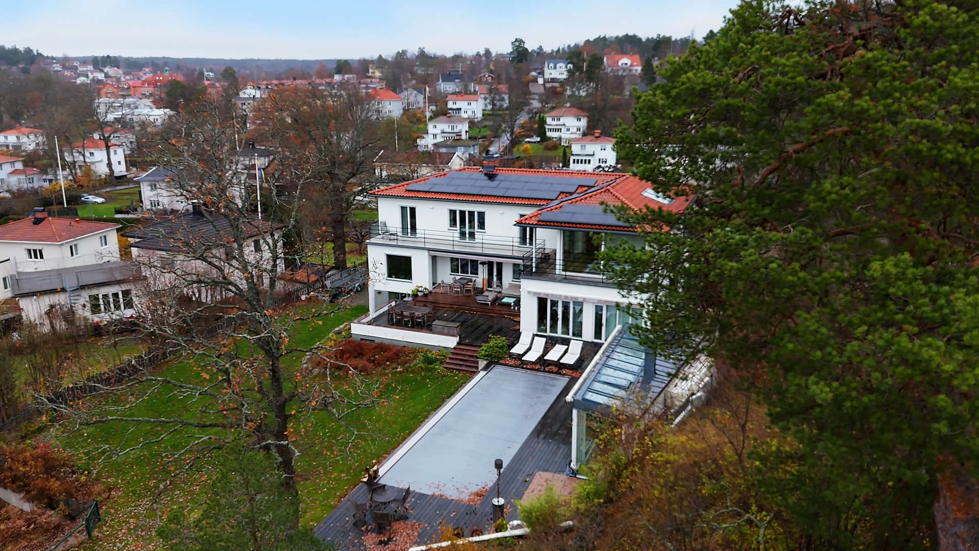 An aurora villa case in Sweden